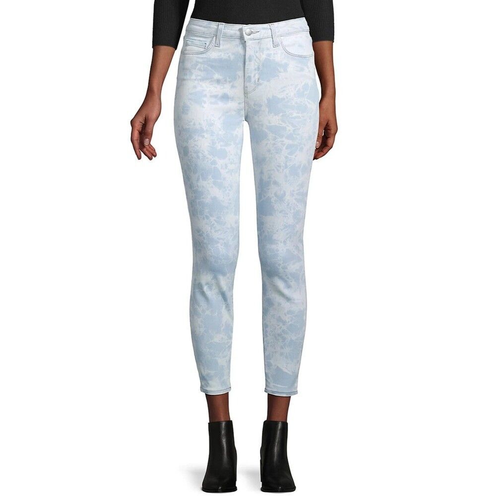 L'agence Margot Tie Dye High Rise Skinny 25 Light Wash Abyss Blue Jeans NWT B75